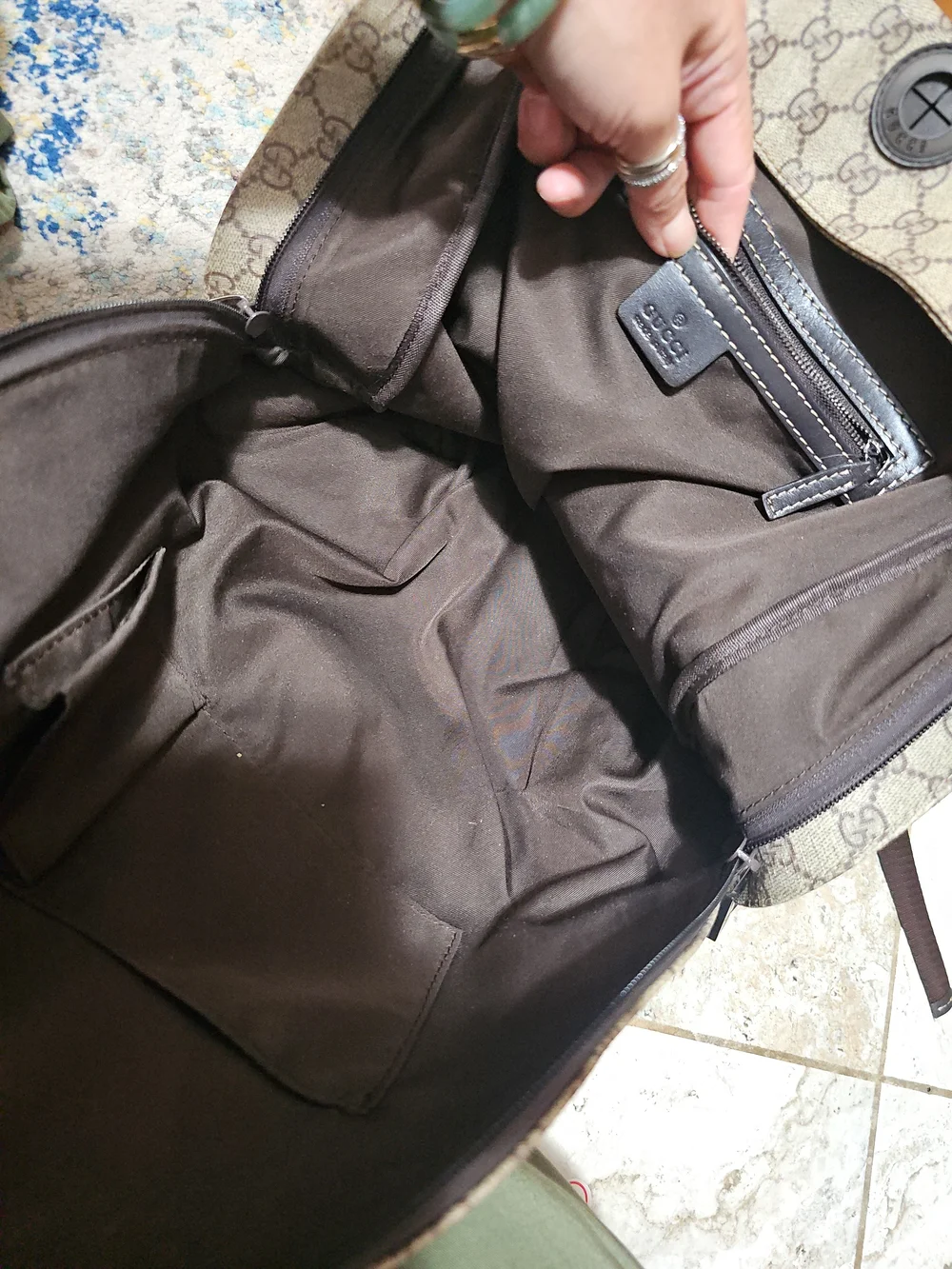 Gucci Beige/Brown GG Supreme Canvas Interlocking G Backpack